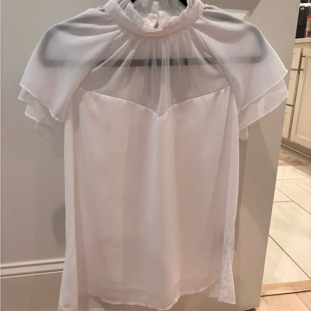 Elegant White Women's Top Size L - Picture 4 of 6